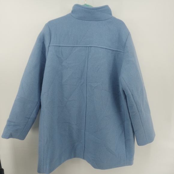 J Crew Wool Blend Button-neck city coat Size 6 Blue - Picture 10 of 10